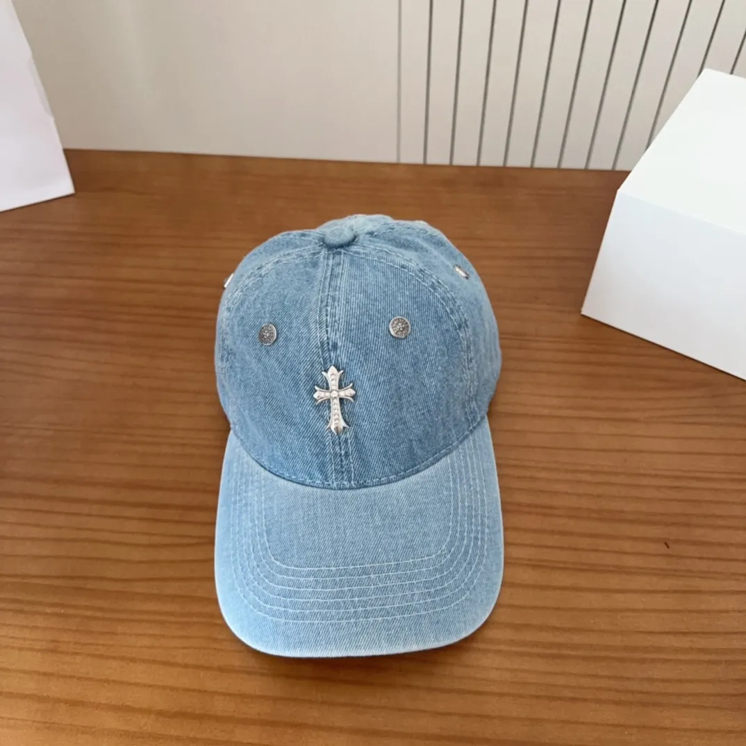 💰60 Chrome Hearts 💓Early spring Korean style fashion retro distressed hole hat wear design versatile baseball cap peaked cap